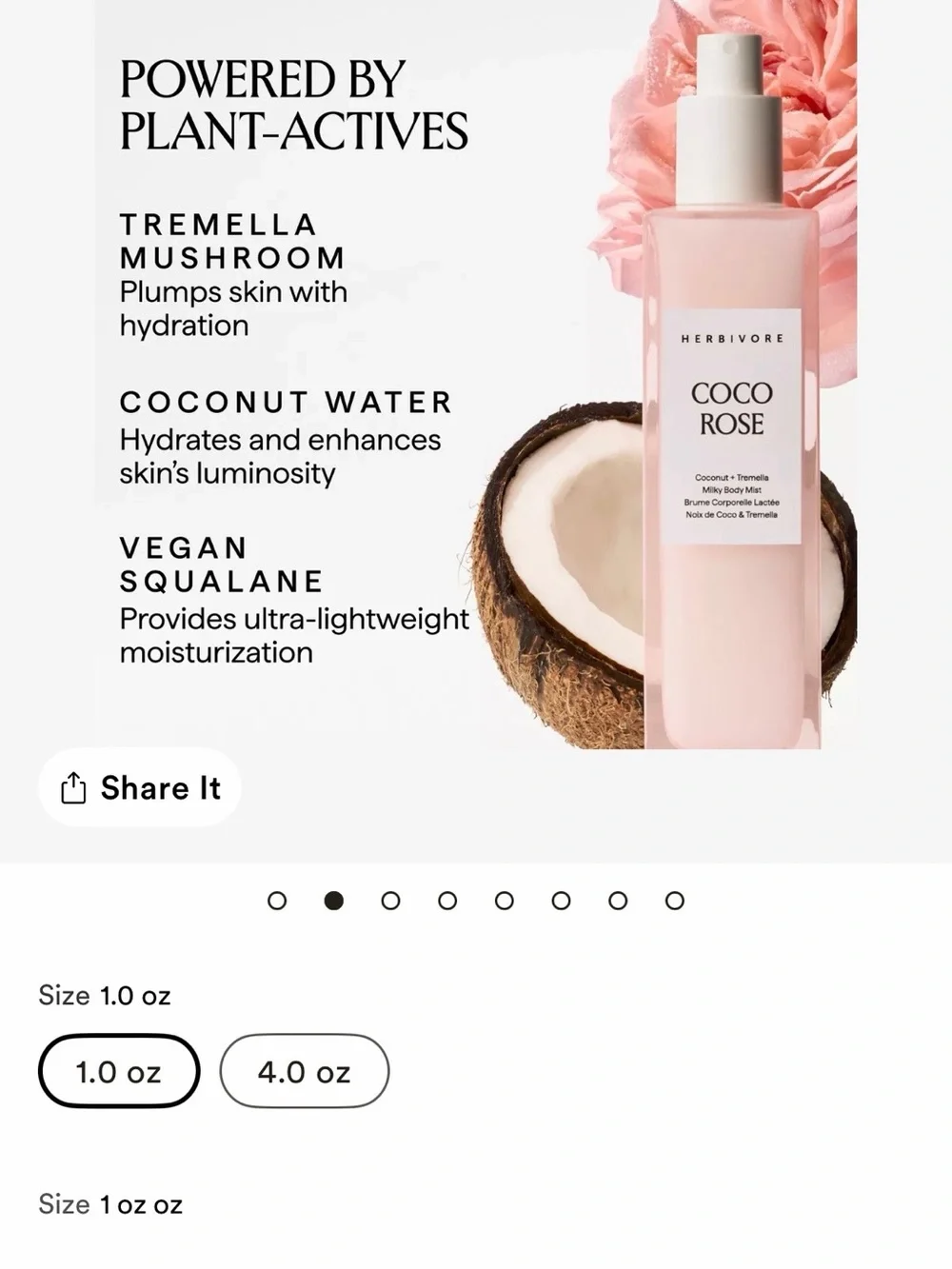 Herbivore Botanicals Coco Rose Facial Oil - Pale Pink & White